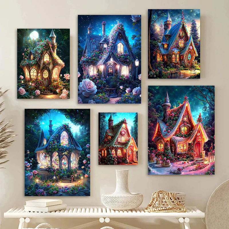 Fantasy House Landscape Flower Posters and Prints Abstract Canvas Painting Wall Art Pictures for Children's Room Home Decoration
Fantasy House Landscape Flower Posters and Prints Abstract Canvas Painting Wall Art Pictures for Children's Room Home Decoration