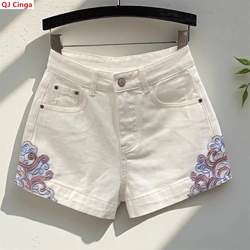 New Summer Collection: White Embroidered Denim Shorts for Women—stylish, Casual, and Trendy.
New Summer Collection: White Embroidered Denim Shorts for Women—stylish, Casual, and Trendy.