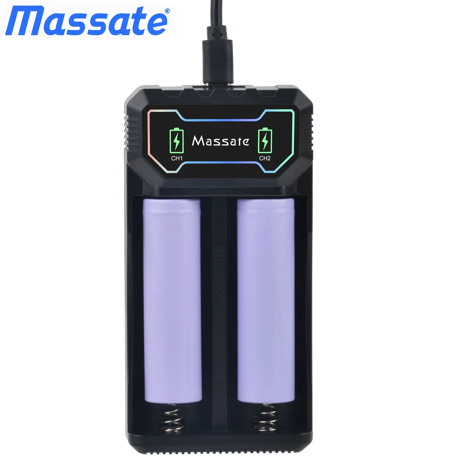 Massate 18650 Battery Charger 2 Slots Fast Dual Charger for 18650 21700 26650 4.2V Lithium Rechargeable Battery Charging Device
Massate 18650 Battery Charger 2 Slots Fast Dual Charger for 18650 21700 26650 4.2V Lithium Rechargeable Battery Charging Device
