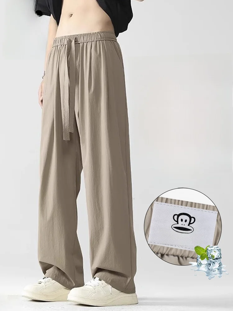 Мужские повседневные брюки Paul Frank из ледяного шелка, летние, тонкие, широкие, эластичные, спортивные, прямого кроя, с эластичным поясом
Мужские повседневные брюки Paul Frank из ледяного шелка, летние, тонкие, широкие, эластичные, спортивные, прямого кроя, с эластичным поясом