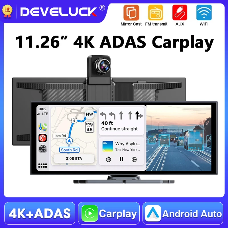 Portable 11.26 inch ADAS Car DVR 4K Dash cam Rotatable Front Camera Wireless Carplay Android Auto Dashboard Video Recorder
Portable 11.26 inch ADAS Car DVR 4K Dash cam Rotatable Front Camera Wireless Carplay Android Auto Dashboard Video Recorder