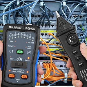 Wire Tracker Cable Tracer Network Tester RJ45 RJ11 BNC Tone Generator Probe Kit Continuity Line Finder Open Short Fault HP-5900A