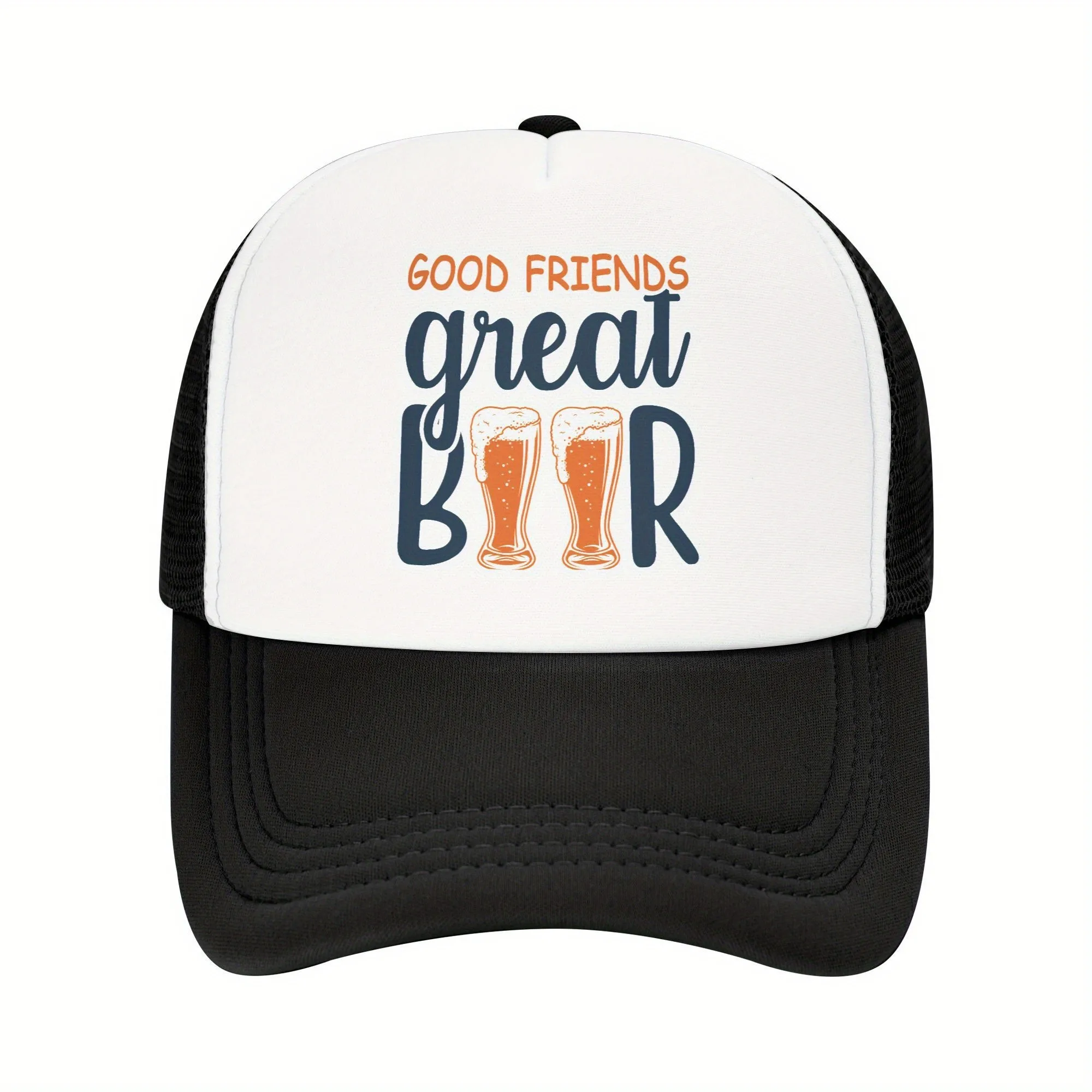 Good Friends Great Beer Trucker Hat Polyester Mesh Adjustable Cap Casual Unisex Drinking Accessory
Good Friends Great Beer Trucker Hat Polyester Mesh Adjustable Cap Casual Unisex Drinking Accessory