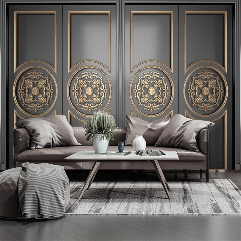 Customized wallpaper 3d stereo photo mural new Chinese golden carved European background wall paper
Customized wallpaper 3d stereo photo mural new Chinese golden carved European background wall paper