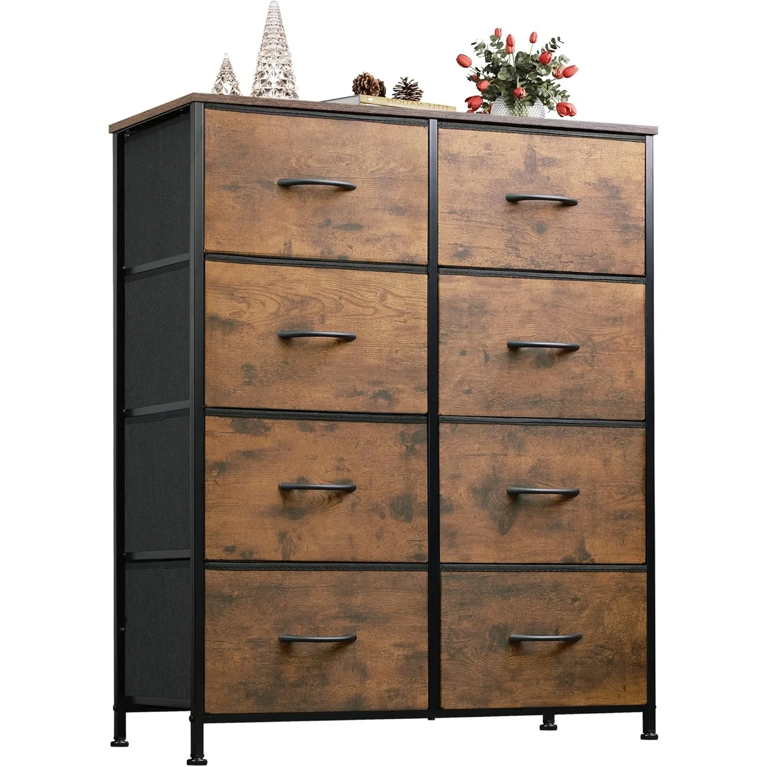 Tall Fabric Dresser with 8 Drawers, Storage Tower with Fabric Bins, Double Dresser, Chest of Drawers for Bedroom, Living Room
Tall Fabric Dresser with 8 Drawers, Storage Tower with Fabric Bins, Double Dresser, Chest of Drawers for Bedroom, Living Room