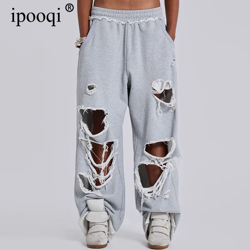 ipooqi Y2K Grunge Ripped Sweatpants Women Distressed Joggers High Street Hip Hop Baggy Trousers Destroyed Holes Casual Pants
ipooqi Y2K Grunge Ripped Sweatpants Women Distressed Joggers High Street Hip Hop Baggy Trousers Destroyed Holes Casual Pants