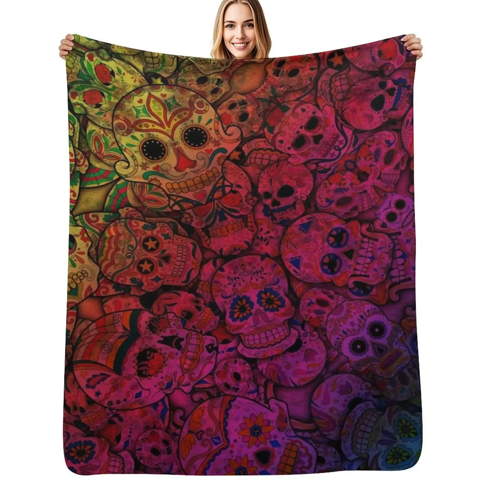 Rainbow Sugar Skulls Throw Blanket Sleeping Bag Heavy Baby Blanket
Rainbow Sugar Skulls Throw Blanket Sleeping Bag Heavy Baby Blanket