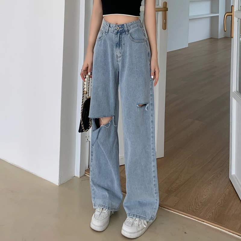 Hole Straight Leg Jeans Women 2023 Female Clothing Women's Pants Y2k Jeans Woman High Waist Vintage Clothes Denim Korean Blue
Hole Straight Leg Jeans Women 2023 Female Clothing Women's Pants Y2k Jeans Woman High Waist Vintage Clothes Denim Korean Blue