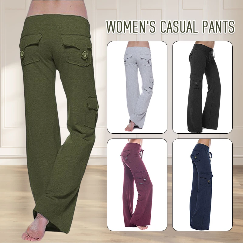 Women Sping Autumn Drawstring Trousers Elastic Waist Multi-pocket Yoga Pants Fashion Cargo Pants 90s Streetwear Sweatpants
Women Sping Autumn Drawstring Trousers Elastic Waist Multi-pocket Yoga Pants Fashion Cargo Pants 90s Streetwear Sweatpants