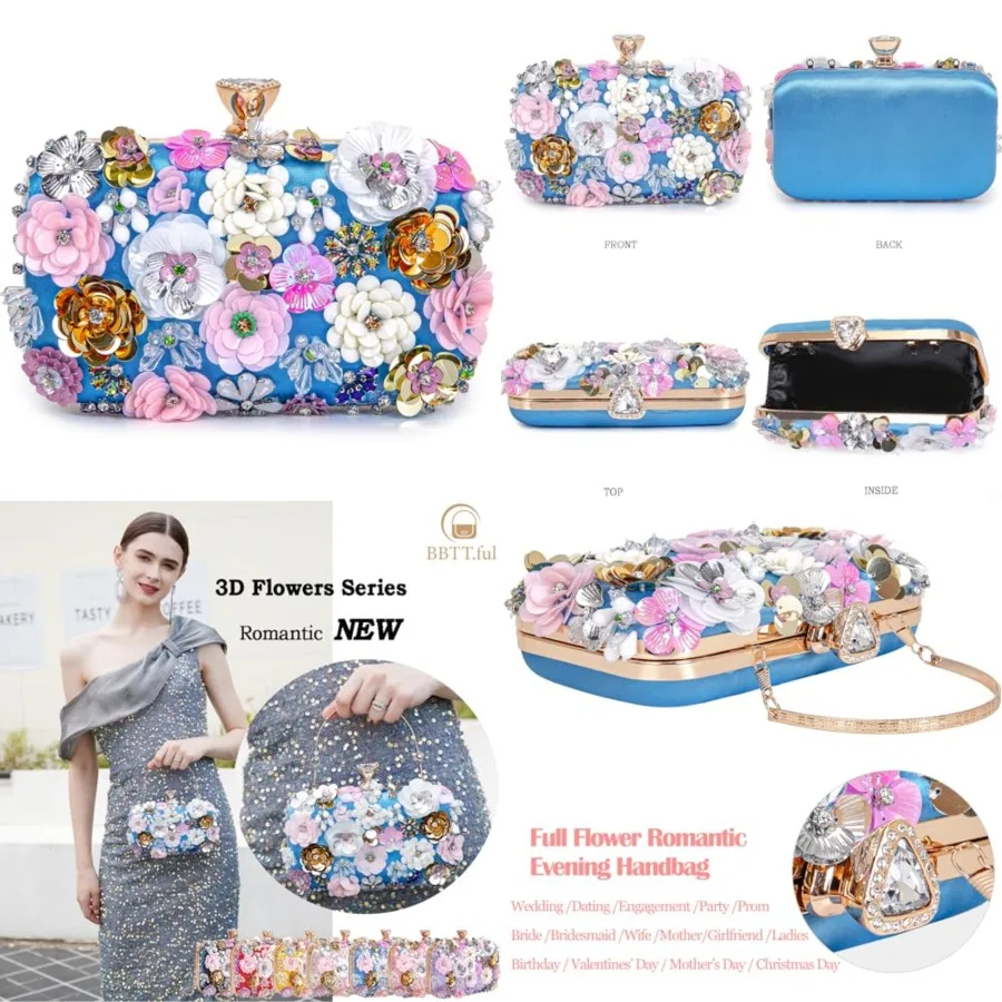 Women Clutches Flower Evening Handbag Chain Strap Shoulder Bag handbag Wedding bag purse
Women Clutches Flower Evening Handbag Chain Strap Shoulder Bag handbag Wedding bag purse