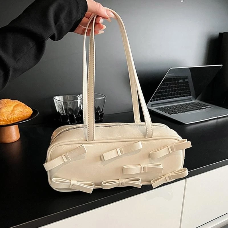 652F Contemporary PU Leather Shoulder Bag for Women Bows Underarm Purse with Ample Space Suitable for Travel Shopping Outdoor
652F Contemporary PU Leather Shoulder Bag for Women Bows Underarm Purse with Ample Space Suitable for Travel Shopping Outdoor