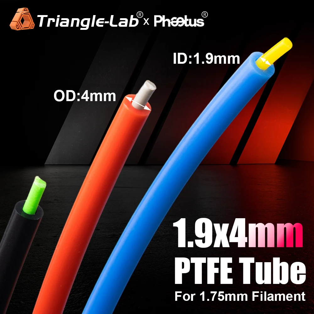 Trianglelab 1.9x4mm ID1.9mm OD4mm PTFE Tube Teflonto for Ender 3Prusa l3 Voron 3D Bowden Extruder 1.75mm filament Blue Red Black
Trianglelab 1.9x4mm ID1.9mm OD4mm PTFE Tube Teflonto for Ender 3Prusa l3 Voron 3D Bowden Extruder 1.75mm filament Blue Red Black