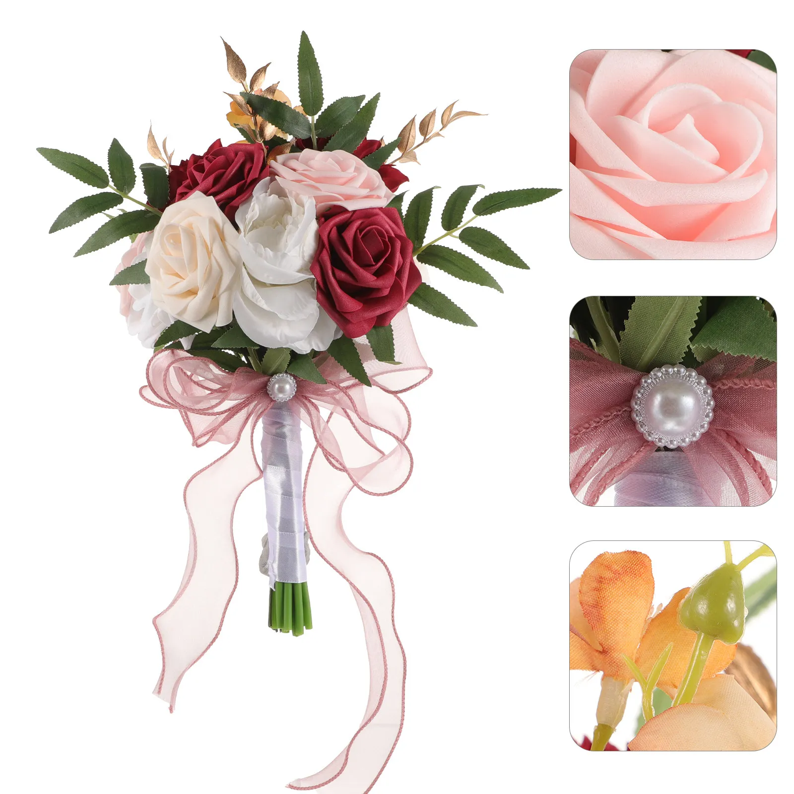 Realistic Plastic Artificial Flower Bouquet Lightweight Portable Wedding Decor Bridesmaid Bouquet Table Scatter Romantic Event
Realistic Plastic Artificial Flower Bouquet Lightweight Portable Wedding Decor Bridesmaid Bouquet Table Scatter Romantic Event