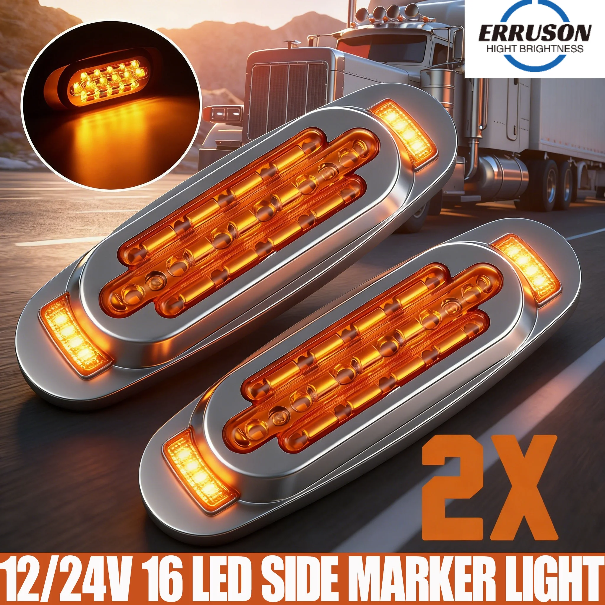 ERRUSON 2PCS LED Side Marker Indicator Lights Front Rear Tail Clearance Lamp DC 12V Universial for Bus Truck Lorry Trailer Boat
ERRUSON 2PCS LED Side Marker Indicator Lights Front Rear Tail Clearance Lamp DC 12V Universial for Bus Truck Lorry Trailer Boat