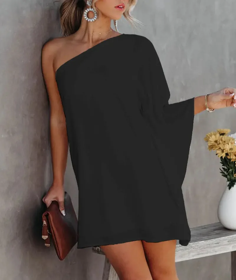 Sexy One-Shoulder Long Sleeve Party Dress Summer Letter Print Loose Irregular Dress Elegant Women Boho Ruffle Dresses Vestido
Sexy One-Shoulder Long Sleeve Party Dress Summer Letter Print Loose Irregular Dress Elegant Women Boho Ruffle Dresses Vestido