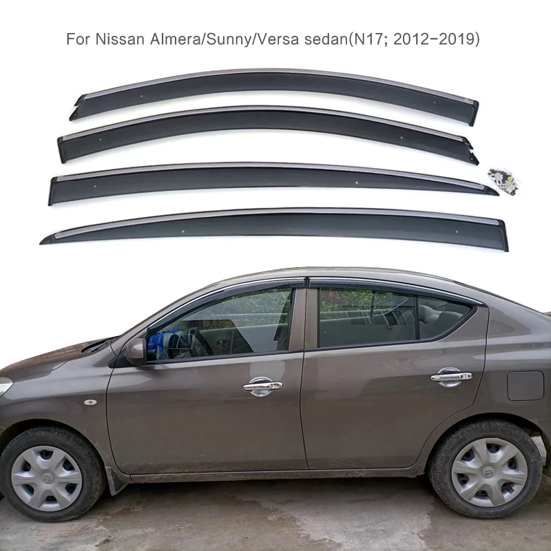 For Nissan Almera/Versa Sedan N17 2012-2019 Accessories Window Deflectors Rain Sun Vent Visor Weather Shield
For Nissan Almera/Versa Sedan N17 2012-2019 Accessories Window Deflectors Rain Sun Vent Visor Weather Shield