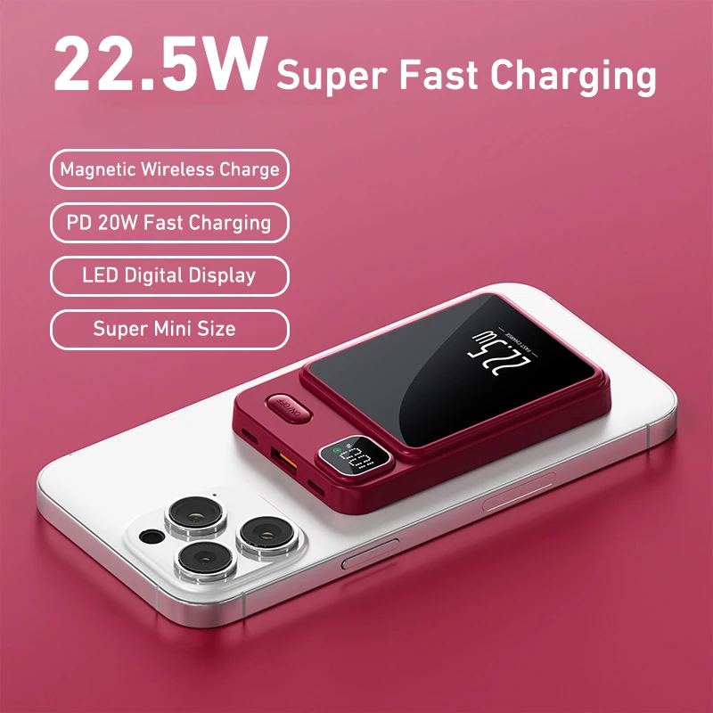 10000mAh Magnetic Wireless Charger Power Bank External Battery for iPhone 15 14 Samsung S23 Xiaomi PD 20W Fast Charge Powerbank
10000mAh Magnetic Wireless Charger Power Bank External Battery for iPhone 15 14 Samsung S23 Xiaomi PD 20W Fast Charge Powerbank