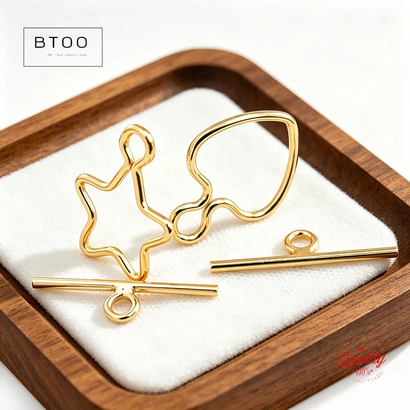 14K Gold Filled 10MM Star & Heart Toggle Set Charm Pendant for DIY Jewelry Findings - Bracelet Necklace Earring Accessories
14K Gold Filled 10MM Star & Heart Toggle Set Charm Pendant for DIY Jewelry Findings - Bracelet Necklace Earring Accessories