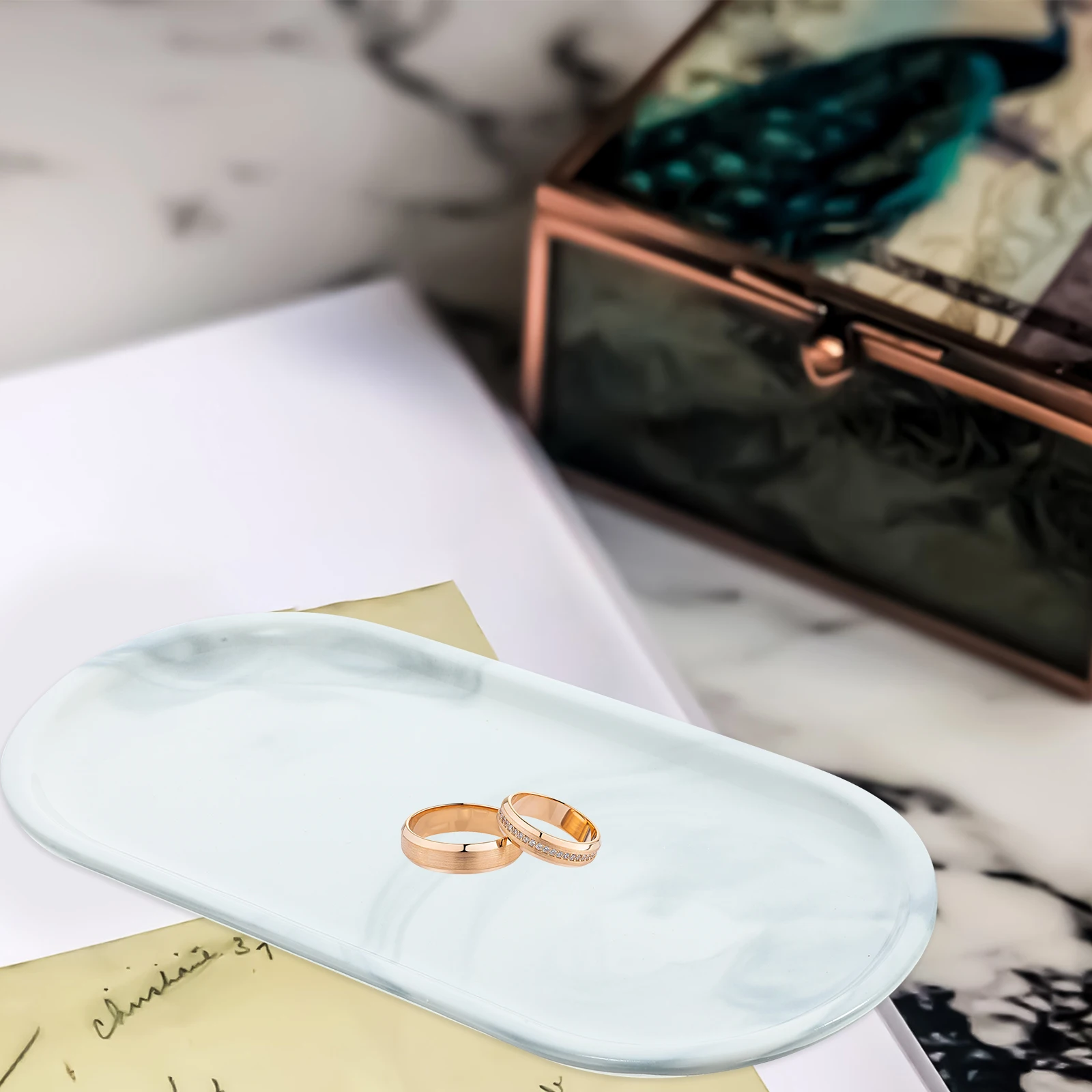 Marble Pattern Ceramic Tray Bathroom Storage Plate White Ceramics Jewelry Soap Holder Small Items ganizer Storage Vessel 
Marble Pattern Ceramic Tray Bathroom Storage Plate White Ceramics Jewelry Soap Holder Small Items ganizer Storage Vessel