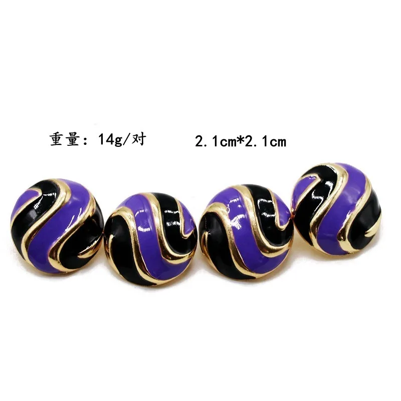 Supply Korean Version of Popular Round Oil Dripping Silver Needle Stud Earrings, Ear Clips, Purple and Black Color Matching Fash
Supply Korean Version of Popular Round Oil Dripping Silver Needle Stud Earrings, Ear Clips, Purple and Black Color Matching Fash