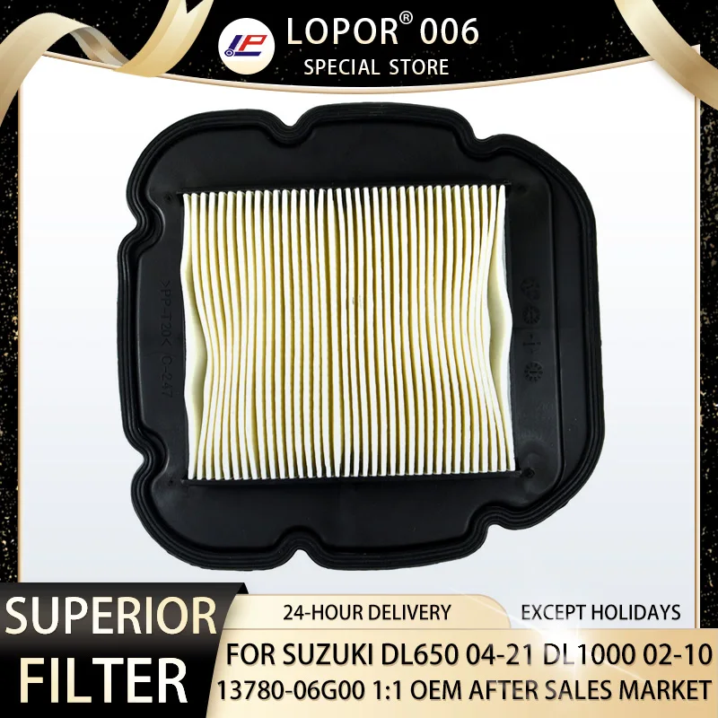 Lopor Air Filter Motorcycle For SUZUKI DL650 V-Strom 2004-2021 DL1000 2002-2010 Kawasaki KLV1000 2004-2006
Lopor Air Filter Motorcycle For SUZUKI DL650 V-Strom 2004-2021 DL1000 2002-2010 Kawasaki KLV1000 2004-2006