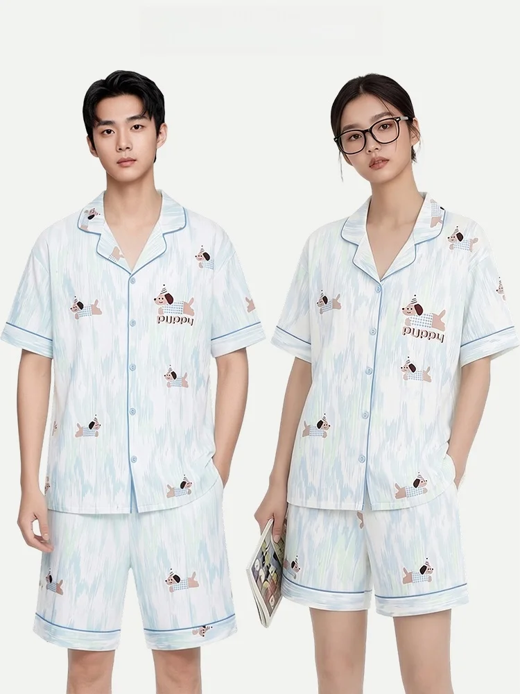 PinkBread Gradient Sausage Dog Couples Pajamas Pure Cotton Short Sleeve Women's Light Blue Summer Outdoor Wear Home Clothes
PinkBread Gradient Sausage Dog Couples Pajamas Pure Cotton Short Sleeve Women's Light Blue Summer Outdoor Wear Home Clothes