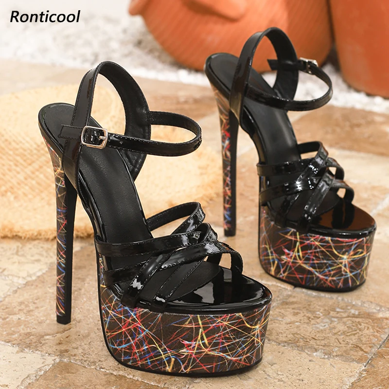 Handcrafted Women's Black Patent Platform Heels-Artisan Made Strappy Sandals with Colorful Abstract Ladies US Plus Size 5-20
Handcrafted Women's Black Patent Platform Heels-Artisan Made Strappy Sandals with Colorful Abstract Ladies US Plus Size 5-20