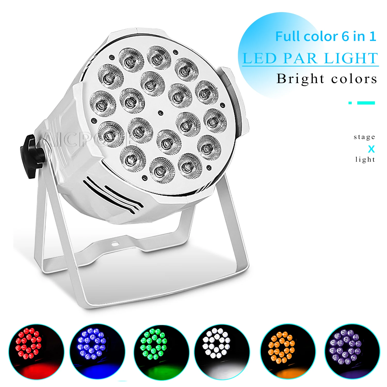 White Aluminum Stage Lighting 18x18 RGBWA UV 6-in-1 LED Par DMX Control for Wedding Church DJ Disco Stage Lighting
White Aluminum Stage Lighting 18x18 RGBWA UV 6-in-1 LED Par DMX Control for Wedding Church DJ Disco Stage Lighting