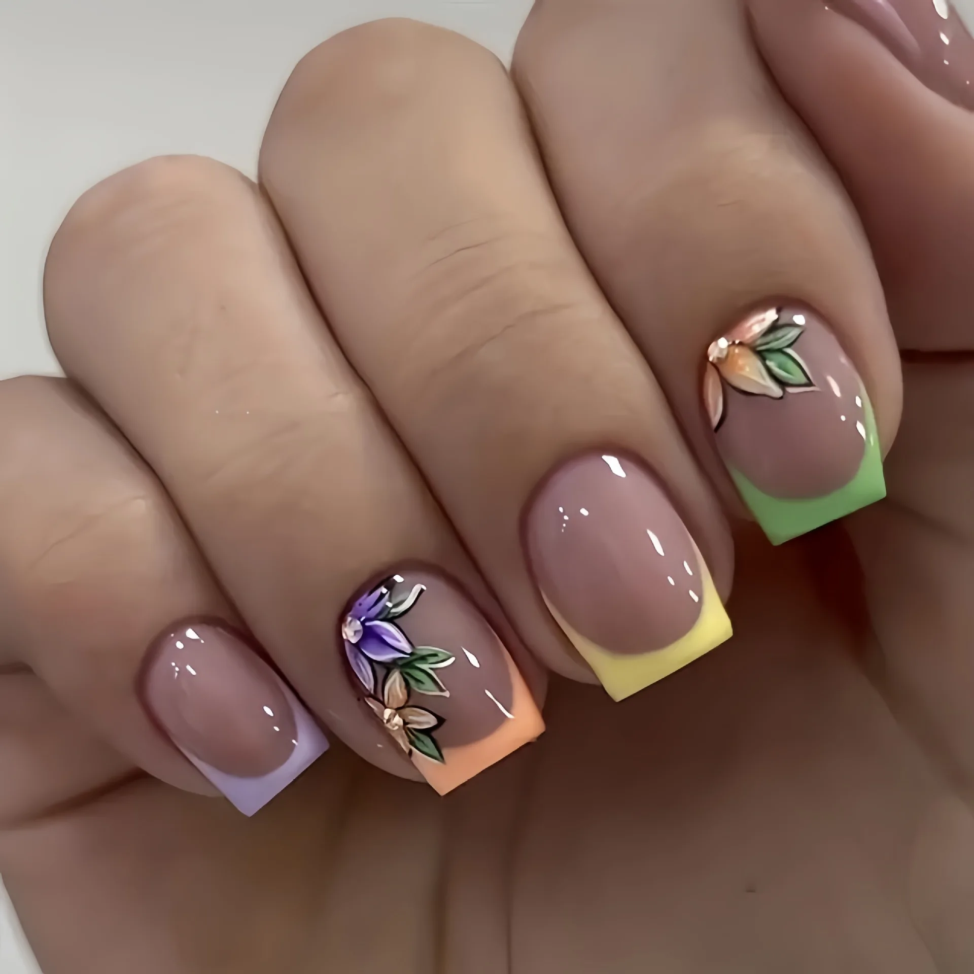 Summer flower fake nail sticker wearing nail art finished nail art patch
Summer flower fake nail sticker wearing nail art finished nail art patch