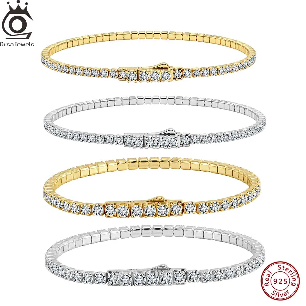 ORSA JEWELS 925 Sterling Silver Tennis Bracelet 2mm 3mm White CZ Zircon Full-Pavé Tennis Bracelet Wedding Fine Jewelry SB225
ORSA JEWELS 925 Sterling Silver Tennis Bracelet 2mm 3mm White CZ Zircon Full-Pavé Tennis Bracelet Wedding Fine Jewelry SB225