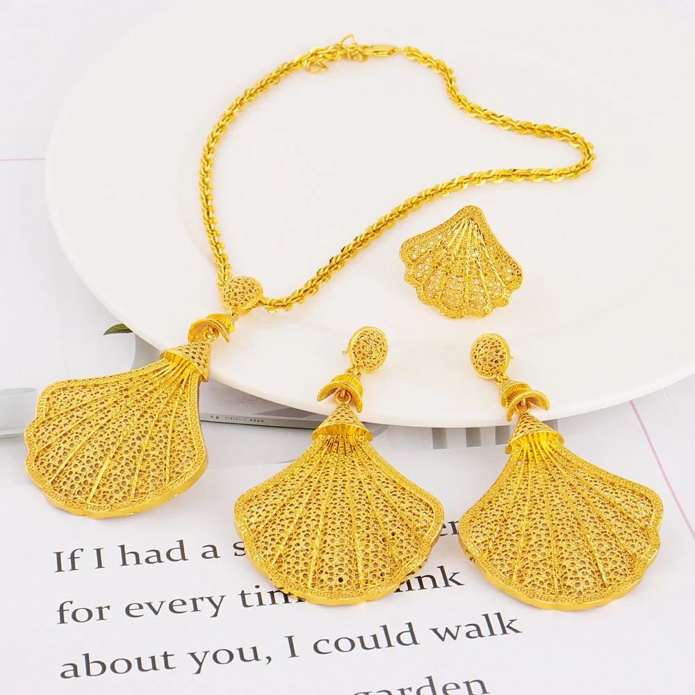 African Gold Plated Necklace Earrings Jewelry Set For Women Dubai Indian Nigeria Bridal Wedding Party Gift Jewellery Wholesale
African Gold Plated Necklace Earrings Jewelry Set For Women Dubai Indian Nigeria Bridal Wedding Party Gift Jewellery Wholesale