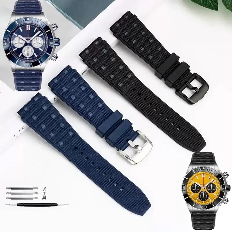 For Fluororubber strap 22 24mm compatible with Breitling super mechanical timing B01 silicone watch strap
For Fluororubber strap 22 24mm compatible with Breitling super mechanical timing B01 silicone watch strap