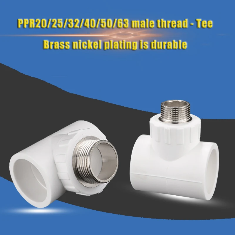 PPR20/25/32/40/50/63 Male Thread-Tee Floor Heating Water Pipe Joint Warmer Fusion Water Heater Valves Household Fittings 1pcs
PPR20/25/32/40/50/63 Male Thread-Tee Floor Heating Water Pipe Joint Warmer Fusion Water Heater Valves Household Fittings 1pcs