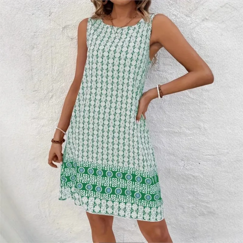 Summer Casual Beach Party Dress 2025 New Women Sleeless O-neck A-line Midi Dresses Fashion Print Loose Comfortable Casual Dress
Summer Casual Beach Party Dress 2025 New Women Sleeless O-neck A-line Midi Dresses Fashion Print Loose Comfortable Casual Dress