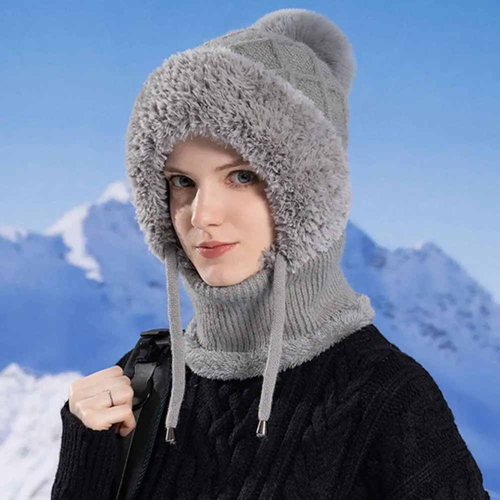 Fashion Plush Winter Fur Cap Mask Set Solid Color Windproof Scarf All-In-One Hat Neck Protector Thickened Balaclavas Hat Female
Fashion Plush Winter Fur Cap Mask Set Solid Color Windproof Scarf All-In-One Hat Neck Protector Thickened Balaclavas Hat Female