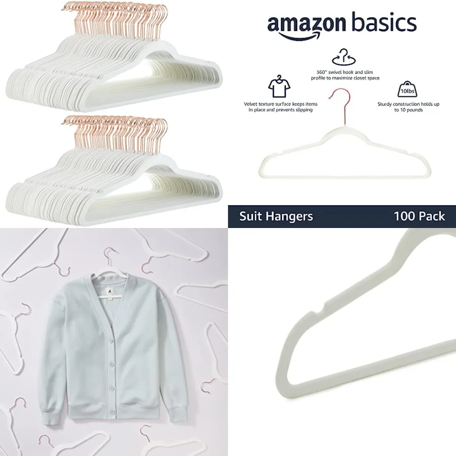 Slim Velvet Non-Slip Space Saving Suit Clothes Hangers for Closet Organization,,100-Pack
Slim Velvet Non-Slip Space Saving Suit Clothes Hangers for Closet Organization,,100-Pack