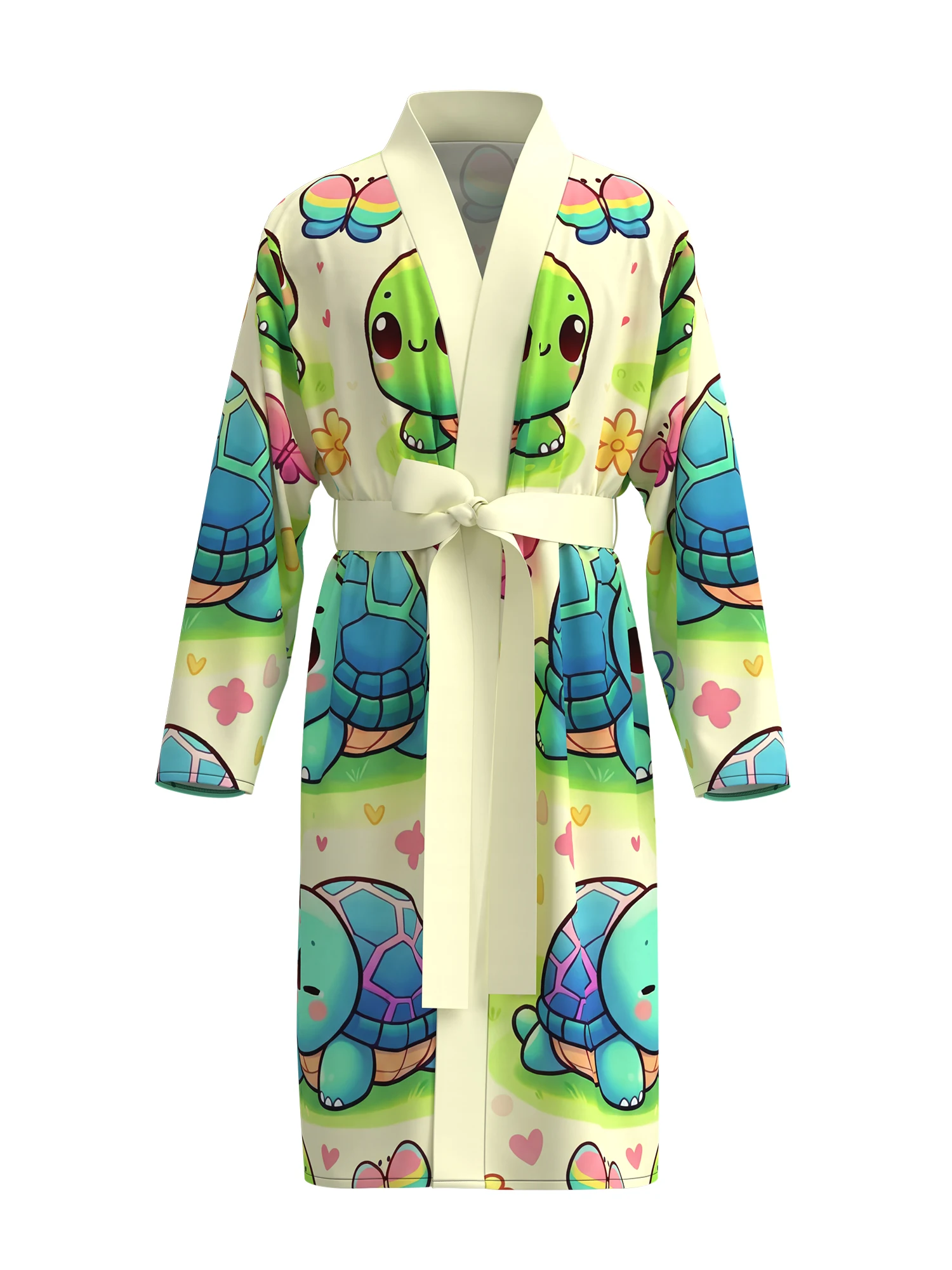 Men's cute cartoon turtle print kimono bathrobe, soft childlike pattern long-sleeved home clothes, casual nightgown
Men's cute cartoon turtle print kimono bathrobe, soft childlike pattern long-sleeved home clothes, casual nightgown