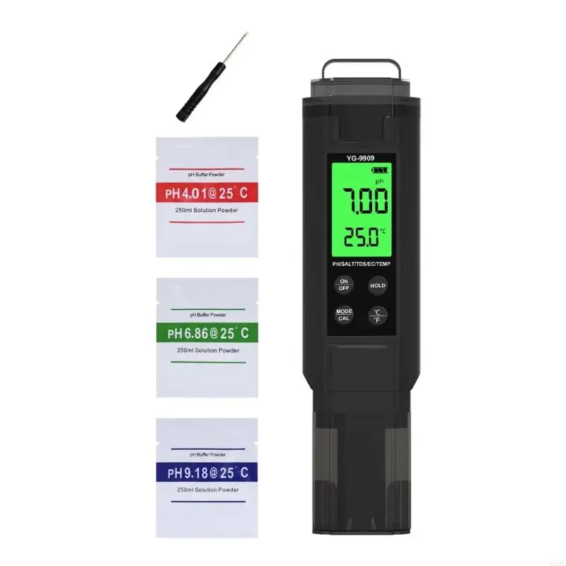 A2BE Высокий точность Тестер качества воды 5 в 1 TDS SALINITION DETRATER METER Цифровой счетчик с подсветкой для бассейнов
A2BE Высокий точность Тестер качества воды 5 в 1 TDS SALINITION DETRATER METER Цифровой счетчик с подсветкой для бассейнов