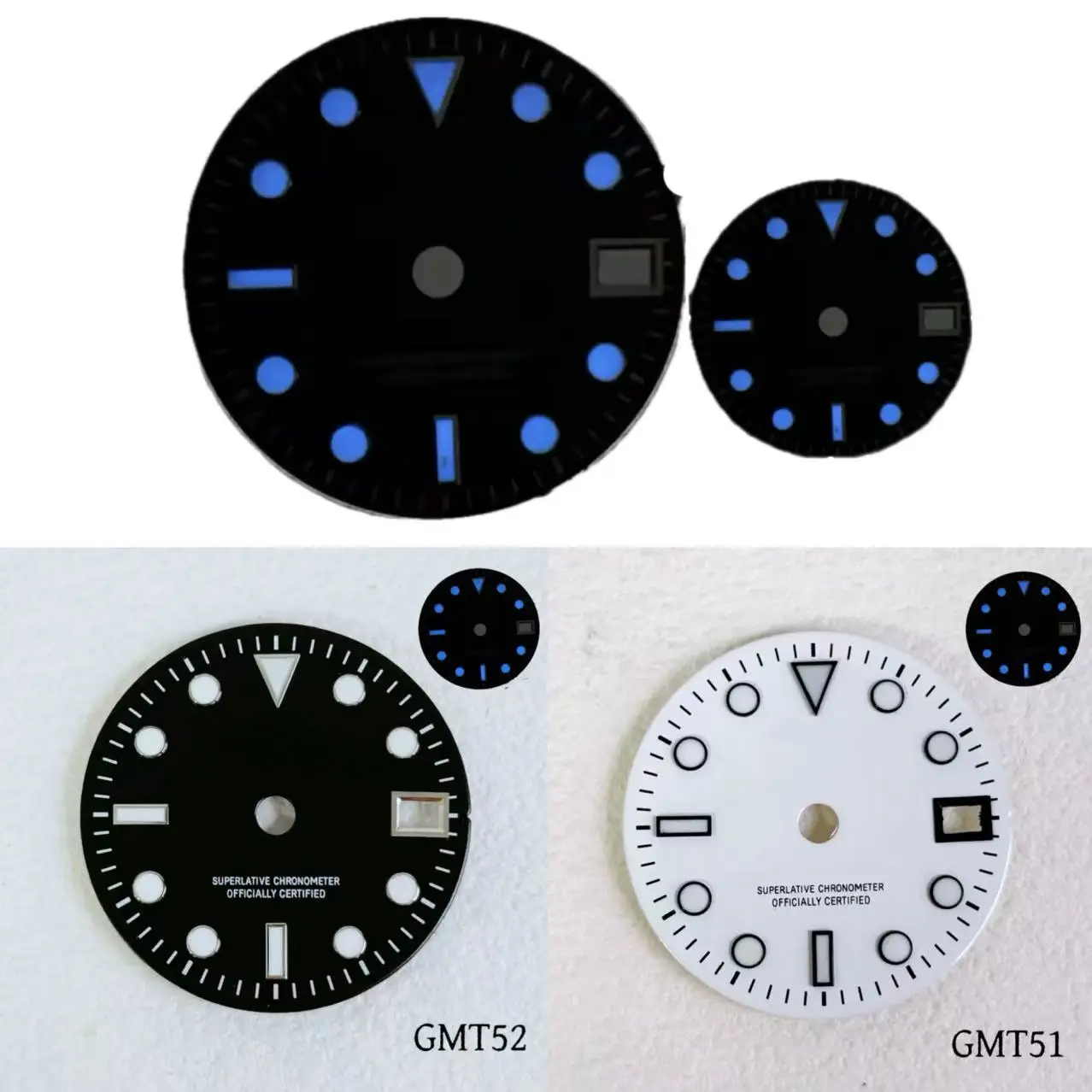 Hot selling new model suitable for NH34GMT dial diameter 28.5mm blue-green luminous yacht dial literal watch accessories
Hot selling new model suitable for NH34GMT dial diameter 28.5mm blue-green luminous yacht dial literal watch accessories