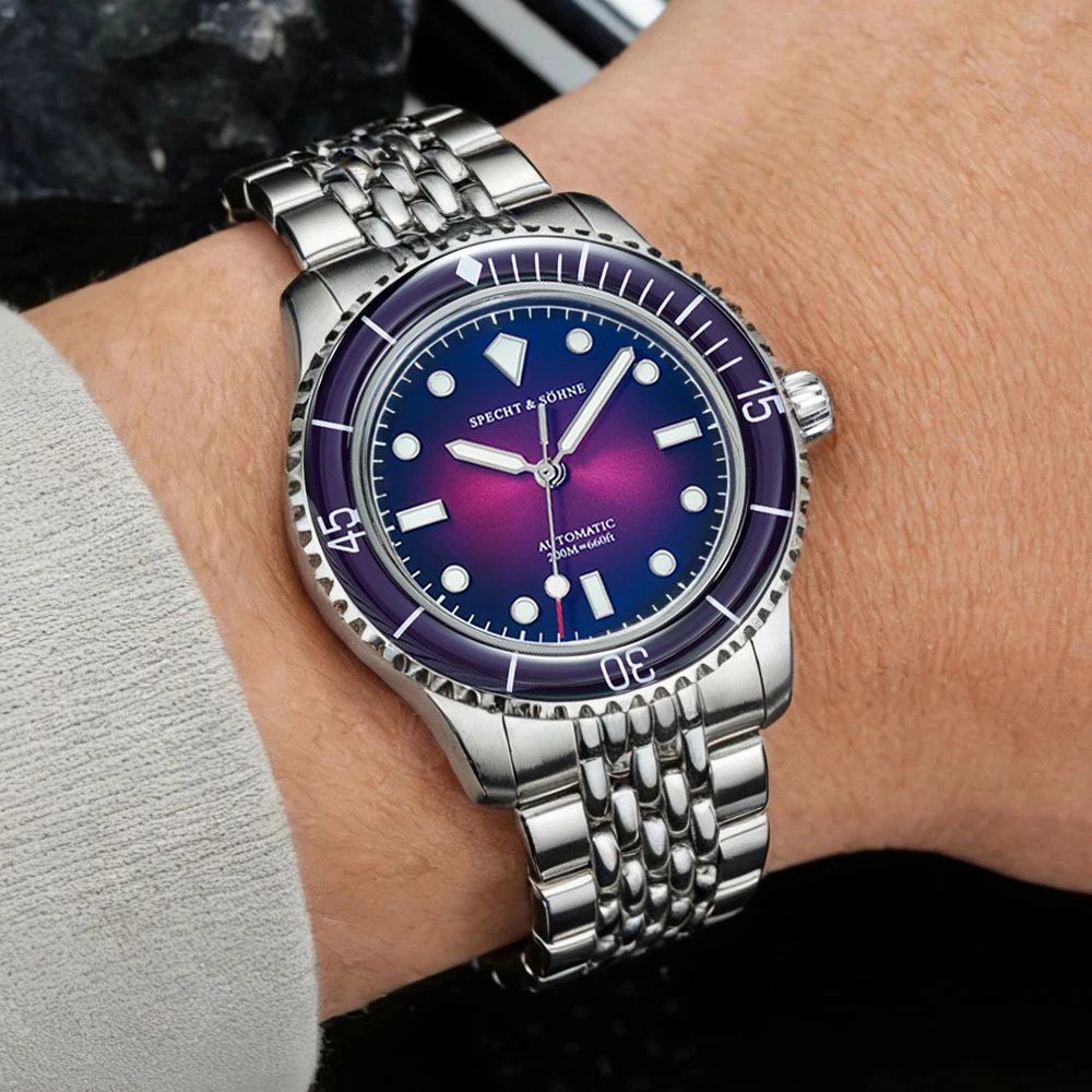 Новые популярные часы Specht & Söhne для дайвинга, 39 мм, роскошные, из нержавеющей стали, автоматические, мужские, с сапфировым стеклом, водонепроницаемость 200 м
Новые популярные часы Specht & Söhne для дайвинга, 39 мм, роскошные, из нержавеющей стали, автоматические, мужские, с сапфировым стеклом, водонепроницаемость 200 м
