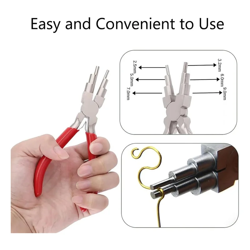 A84X-Jewelry Making Tool Kit Set 8-Piece Wire Winding Set With 6-In-1 Bail Making Pliers Mandrels, And Pliers, For Jewelry
A84X-Jewelry Making Tool Kit Set 8-Piece Wire Winding Set With 6-In-1 Bail Making Pliers Mandrels, And Pliers, For Jewelry