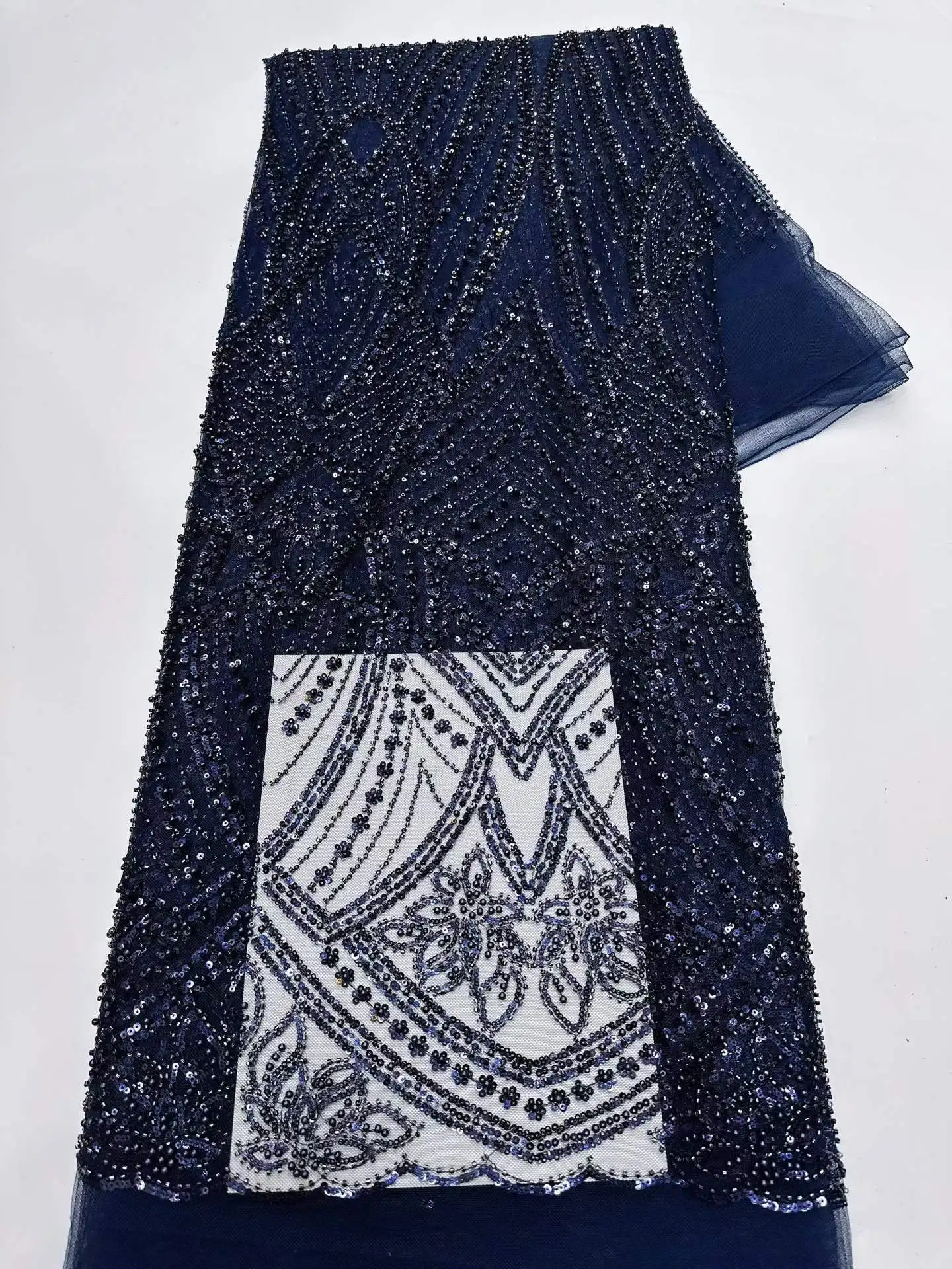 Nigerian Embroidery Beaded Lace Fabric 2026 French African Sequins Mesh Lace Fabric for Party Bridal Wedding Party Dress Sewing
Nigerian Embroidery Beaded Lace Fabric 2026 French African Sequins Mesh Lace Fabric for Party Bridal Wedding Party Dress Sewing