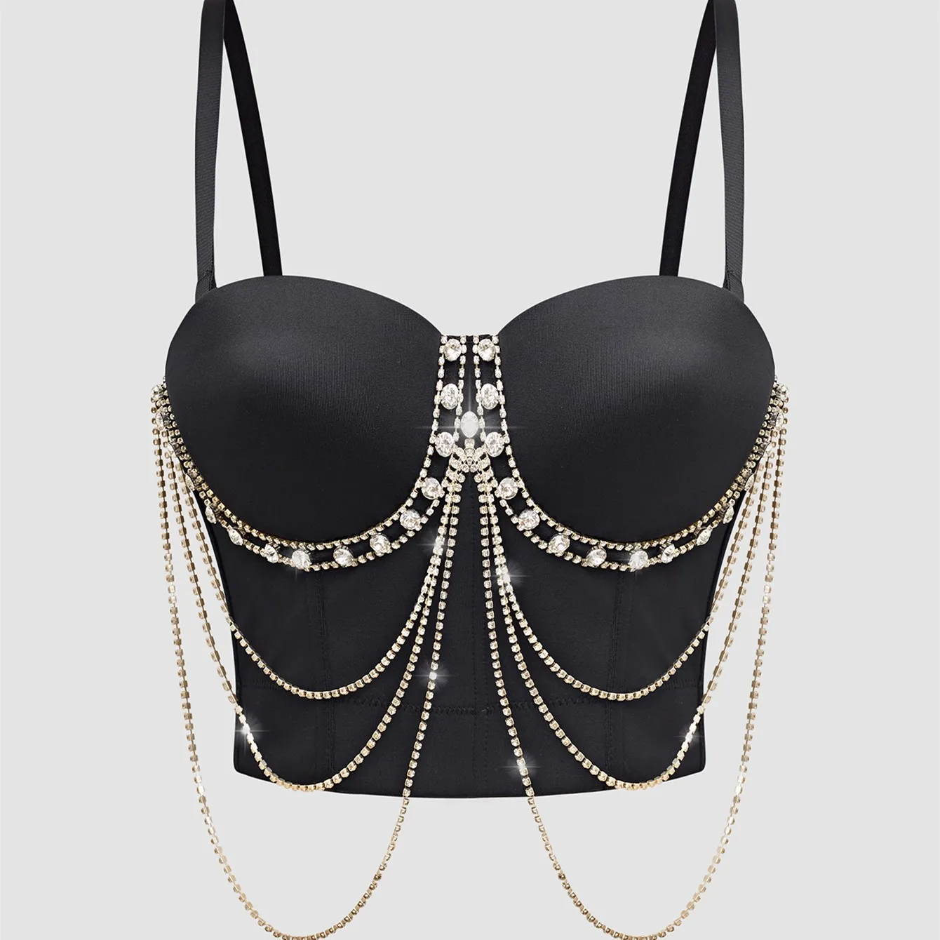 Женский корсет со стразами и бисером, сексуальный блестящий бюстье для выступлений танцовщицы, топ на бретелях для девочек, женский укороченный топ, Клубный бюстгальтер для вечеринок
Женский корсет со стразами и бисером, сексуальный блестящий бюстье для выступлений танцовщицы, топ на бретелях для девочек, женский укороченный топ, Клубный бюстгальтер для вечеринок