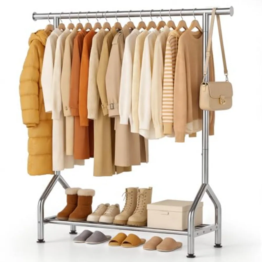 Sturdy Clothing Racks with Shelf, Metal Clothes Rack with Leveling Feet for Hanging Clothes, Freestanding Garment Coat Rack for
Sturdy Clothing Racks with Shelf, Metal Clothes Rack with Leveling Feet for Hanging Clothes, Freestanding Garment Coat Rack for