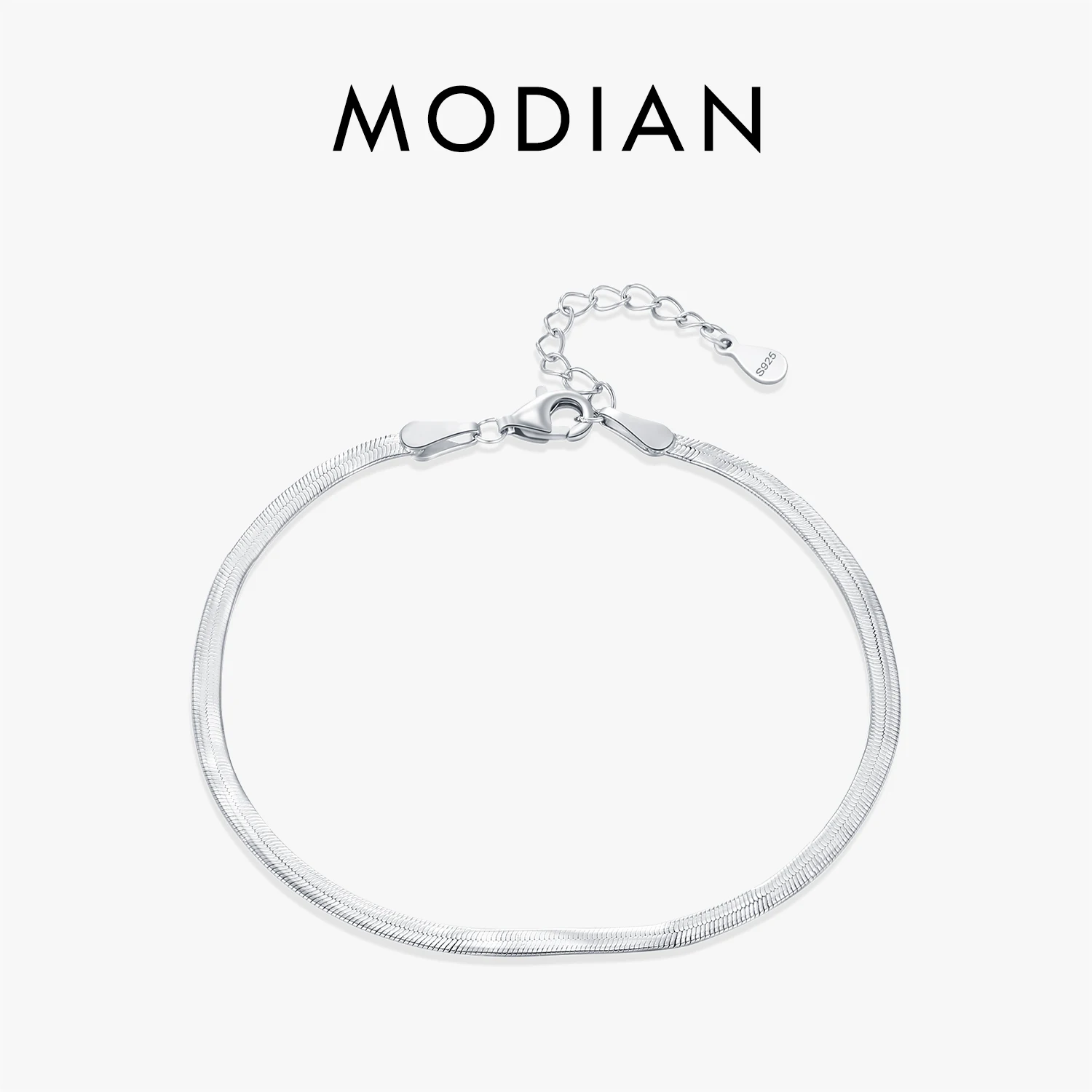 MODIAN 925 Sterling Silver Simple Trendy Snake Stackable Trendy Chain Bracelet For Women Party Fine Jewelry Accessories
MODIAN 925 Sterling Silver Simple Trendy Snake Stackable Trendy Chain Bracelet For Women Party Fine Jewelry Accessories