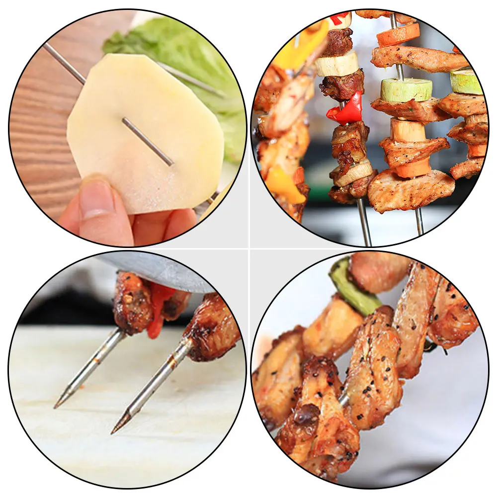 20Pcs Bbq Grilling Skewers Stainless Steel Reusable Kebab Sticks for Meat Vegetables Excellent Craftsmanship High Temperature
20Pcs Bbq Grilling Skewers Stainless Steel Reusable Kebab Sticks for Meat Vegetables Excellent Craftsmanship High Temperature
