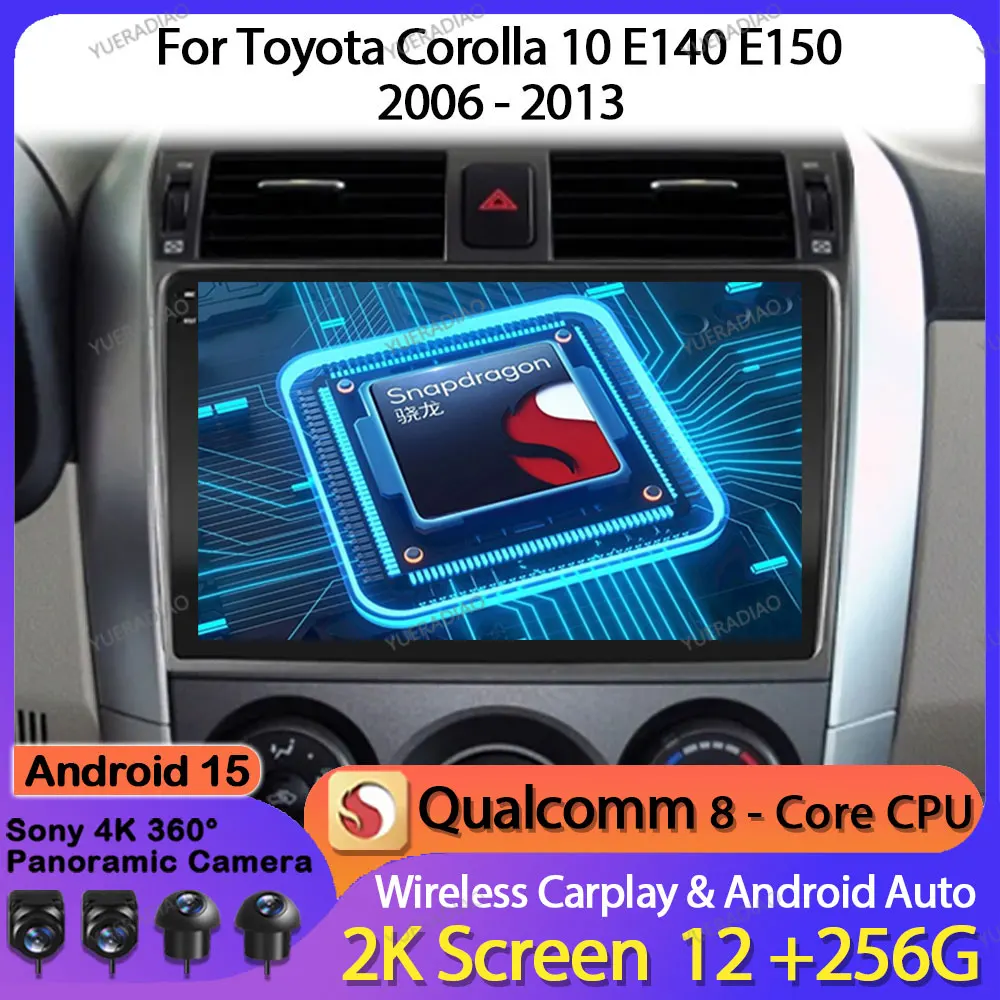 Автомобильный радиоприемник Android 15 для Toyota Corolla E140 E150 2006-2013 GPS NAVI 2DIN Мультимедийный стерео видеоплеер Головное устройство BT 4G WIFI
Автомобильный радиоприемник Android 15 для Toyota Corolla E140 E150 2006-2013 GPS NAVI 2DIN Мультимедийный стерео видеоплеер Головное устройство BT 4G WIFI