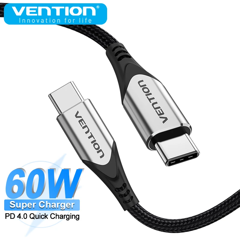 Vention 2024 PD 60W USB Type C Fast Charger Cable 3A Cable Data Cord Braided Car Wire for iPhone 16 15 Samsung OnePlus MacBook
Vention 2024 PD 60W USB Type C Fast Charger Cable 3A Cable Data Cord Braided Car Wire for iPhone 16 15 Samsung OnePlus MacBook