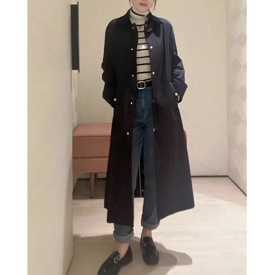 Retro velvet lapel trench coat women's autumn new silk cotton crisp loose casual coat
Retro velvet lapel trench coat women's autumn new silk cotton crisp loose casual coat