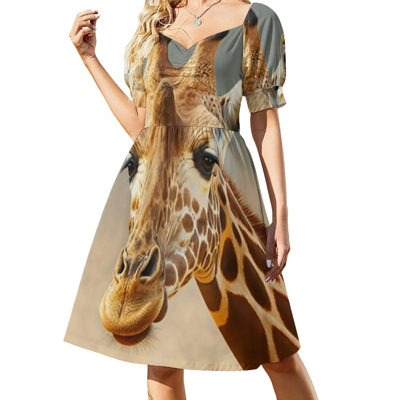 Cute Giraffe Short-Sleeved Dress Women's summer suit elegant women's sets luxury women's party dress evening prom Dress
Cute Giraffe Short-Sleeved Dress Women's summer suit elegant women's sets luxury women's party dress evening prom Dress